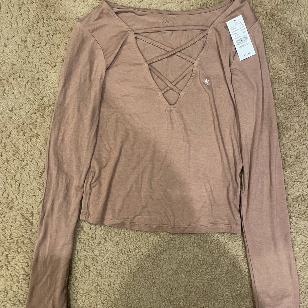 Pacsun ME To WE Short Sleeve Womens M Brown Blouse